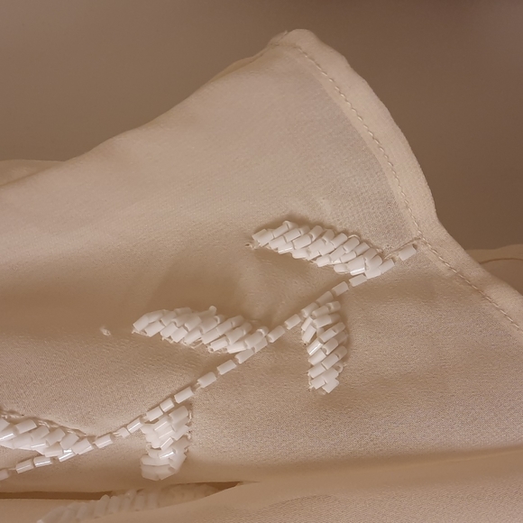 🥳HP🥳 NWT, Free People Nude Embellished Cape Dress - Picture 9 of 17